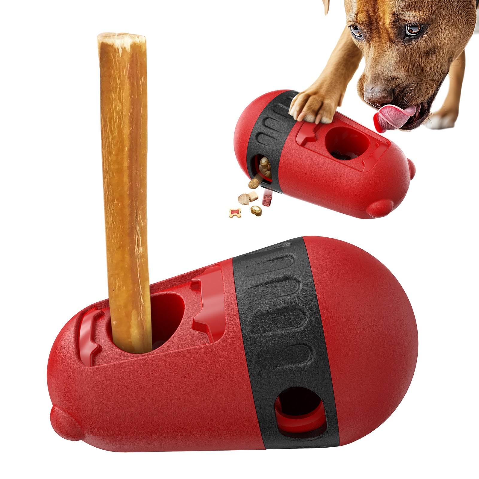 2 in 1 Food Dispenser &  Bully Stick Holder for Dogs