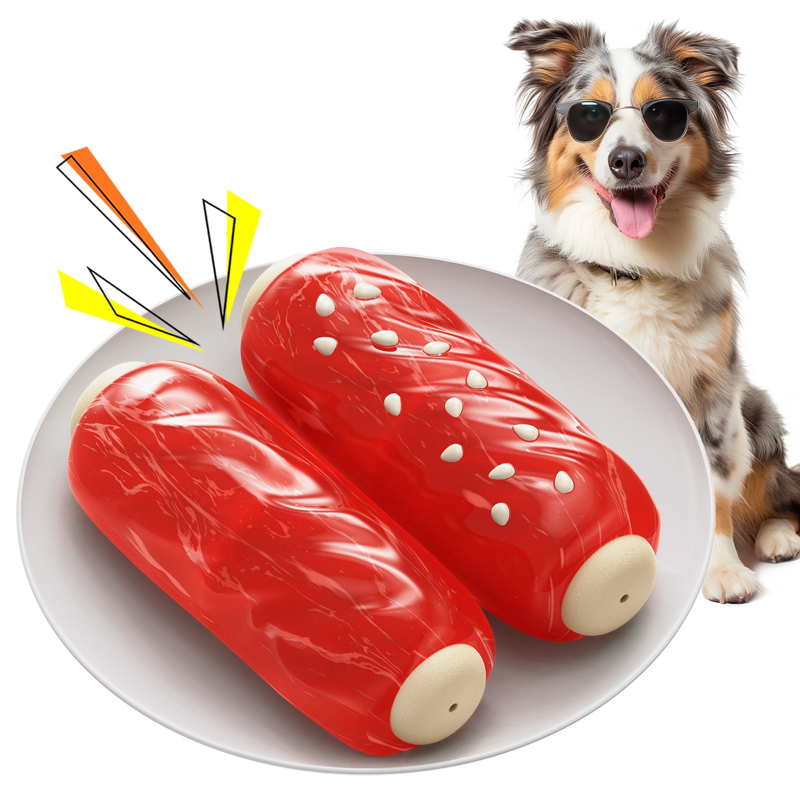 Ri-son Hot Dog Squeaky Chew Toy