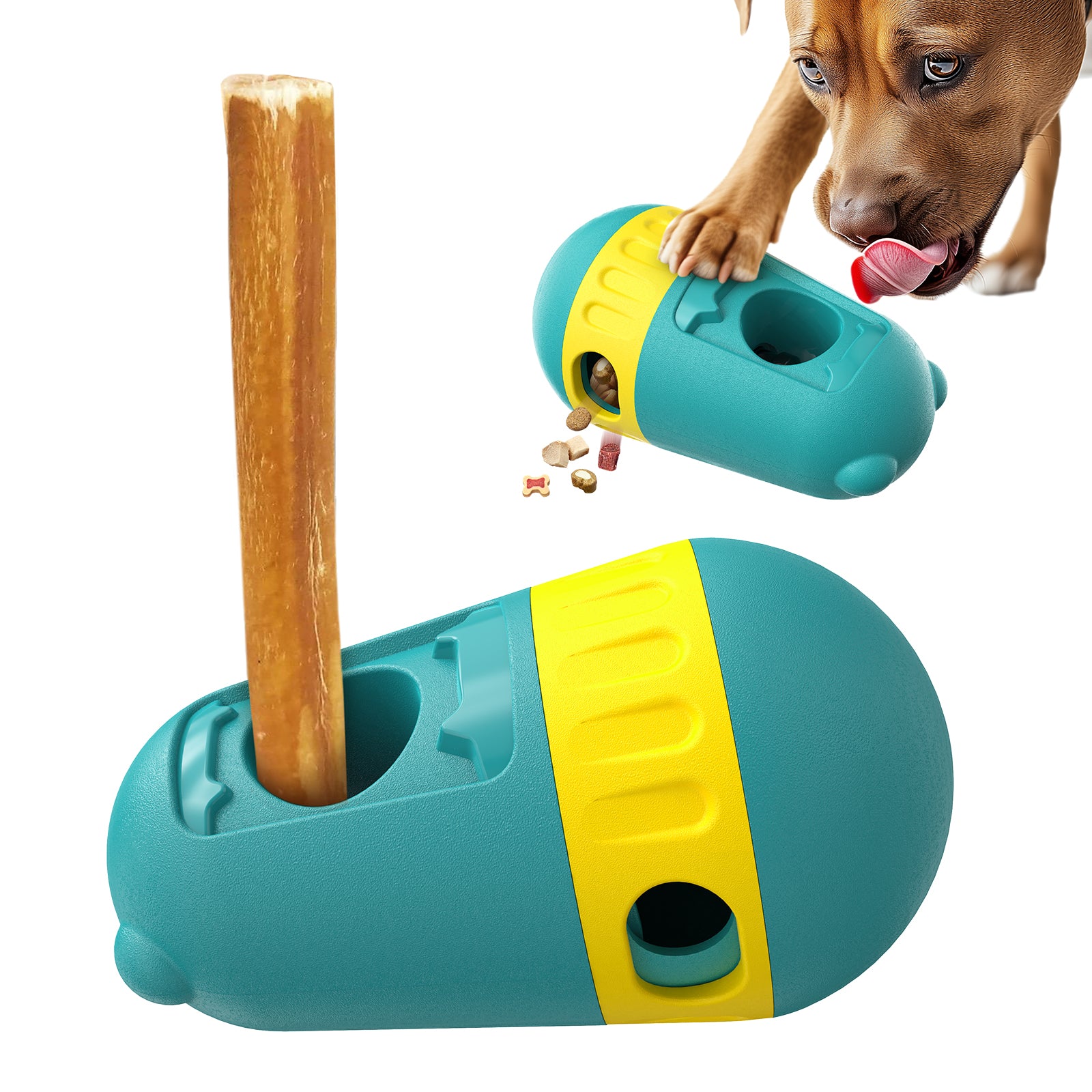 2 in 1 Food Dispenser &  Bully Stick Holder for Dogs