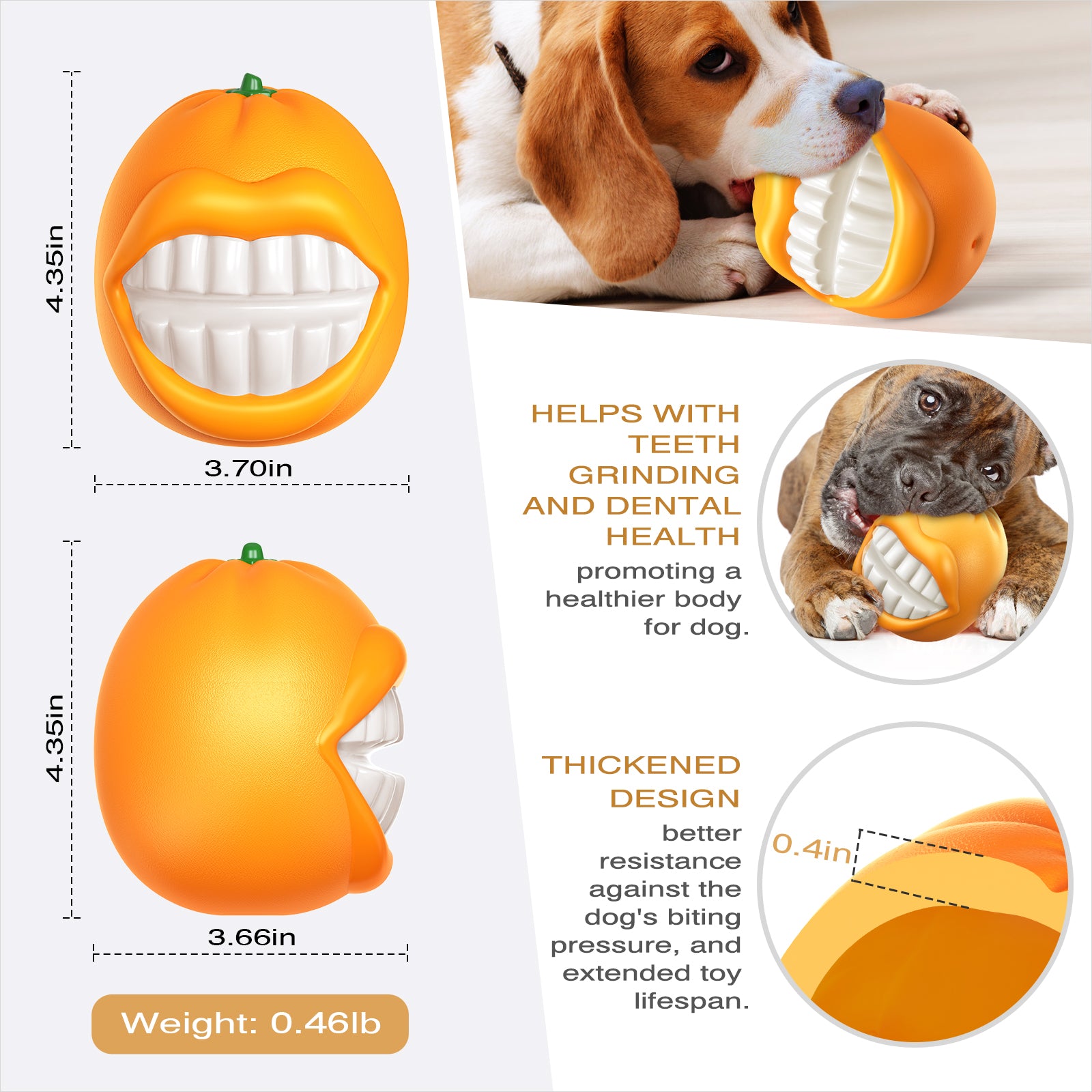 Orange Dog Chew Toys for Aggressive-Chewers