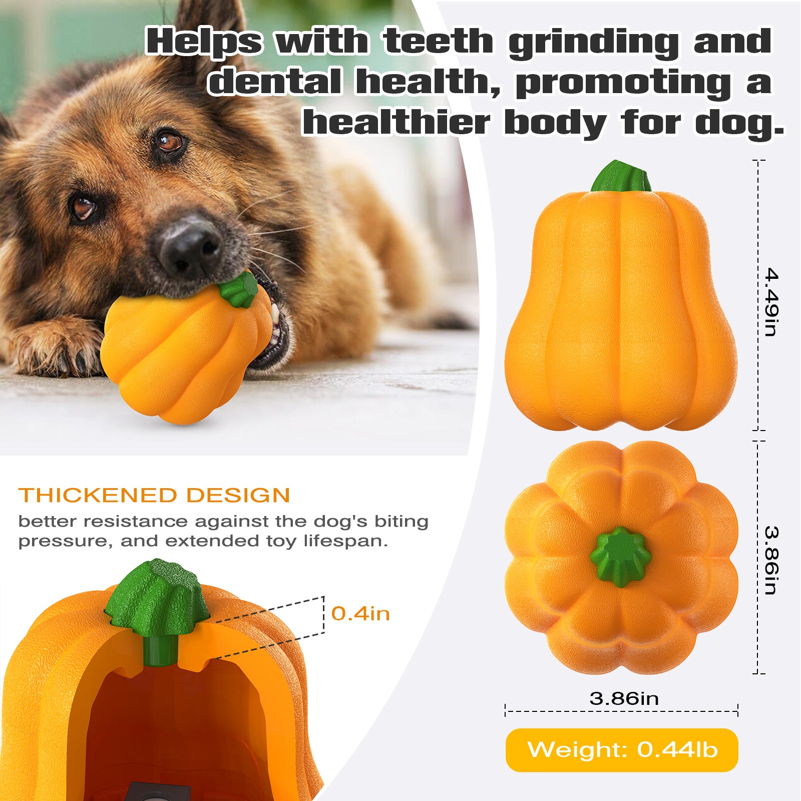 Squeaky Pumpkin Dog Chew Toy