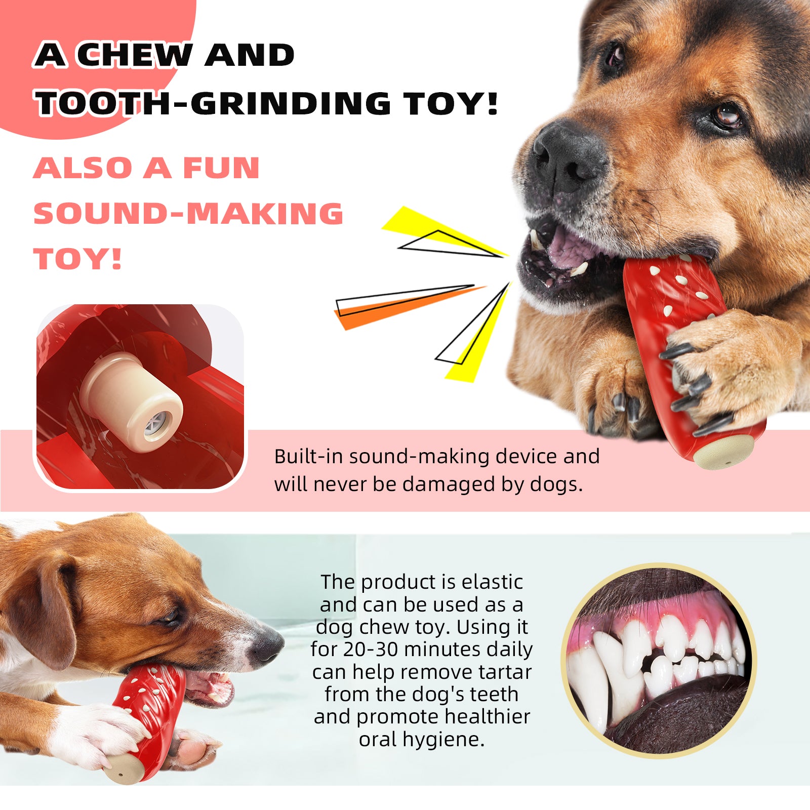 Ri-son Hot Dog Squeaky Chew Toy