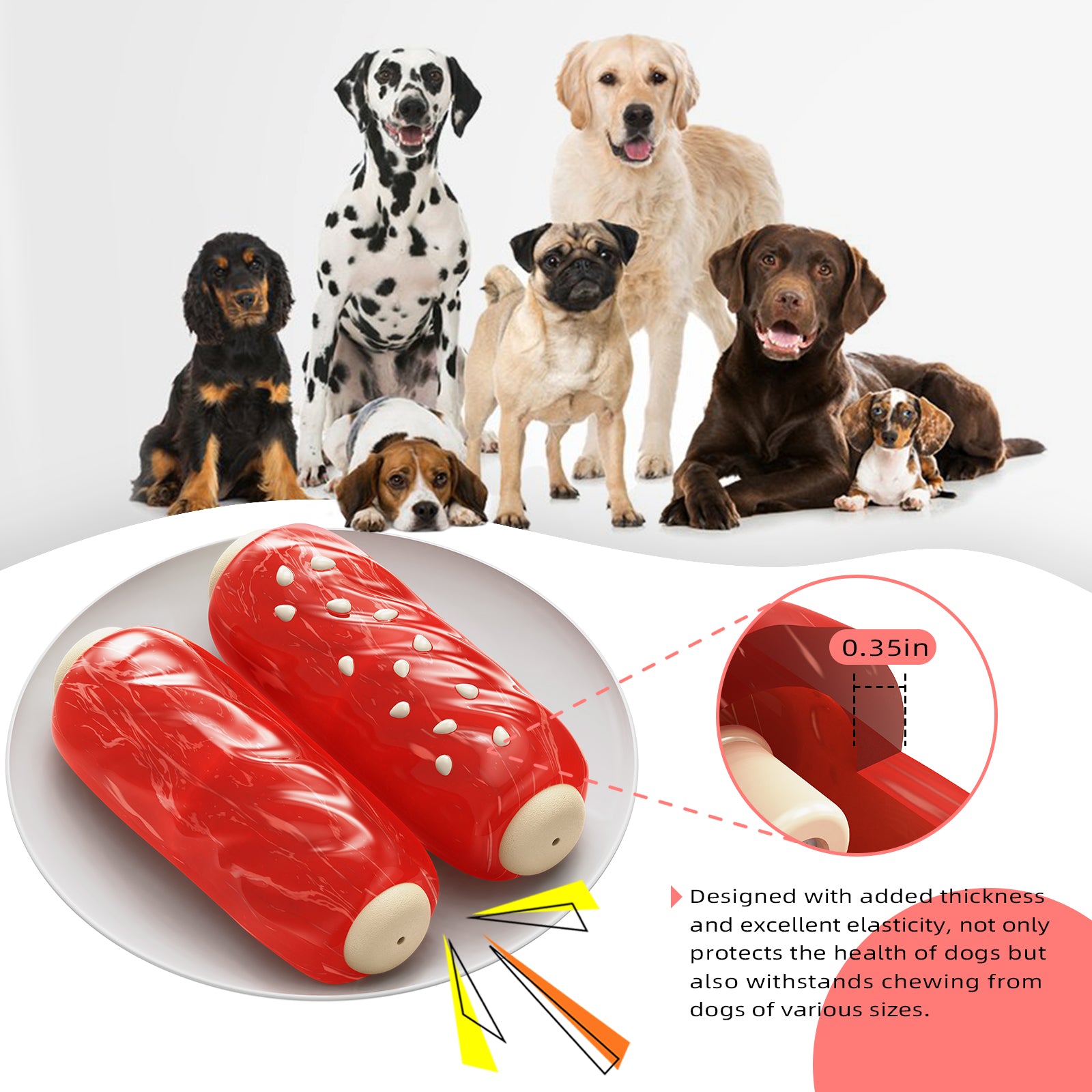 Ri-son Hot Dog Squeaky Chew Toy