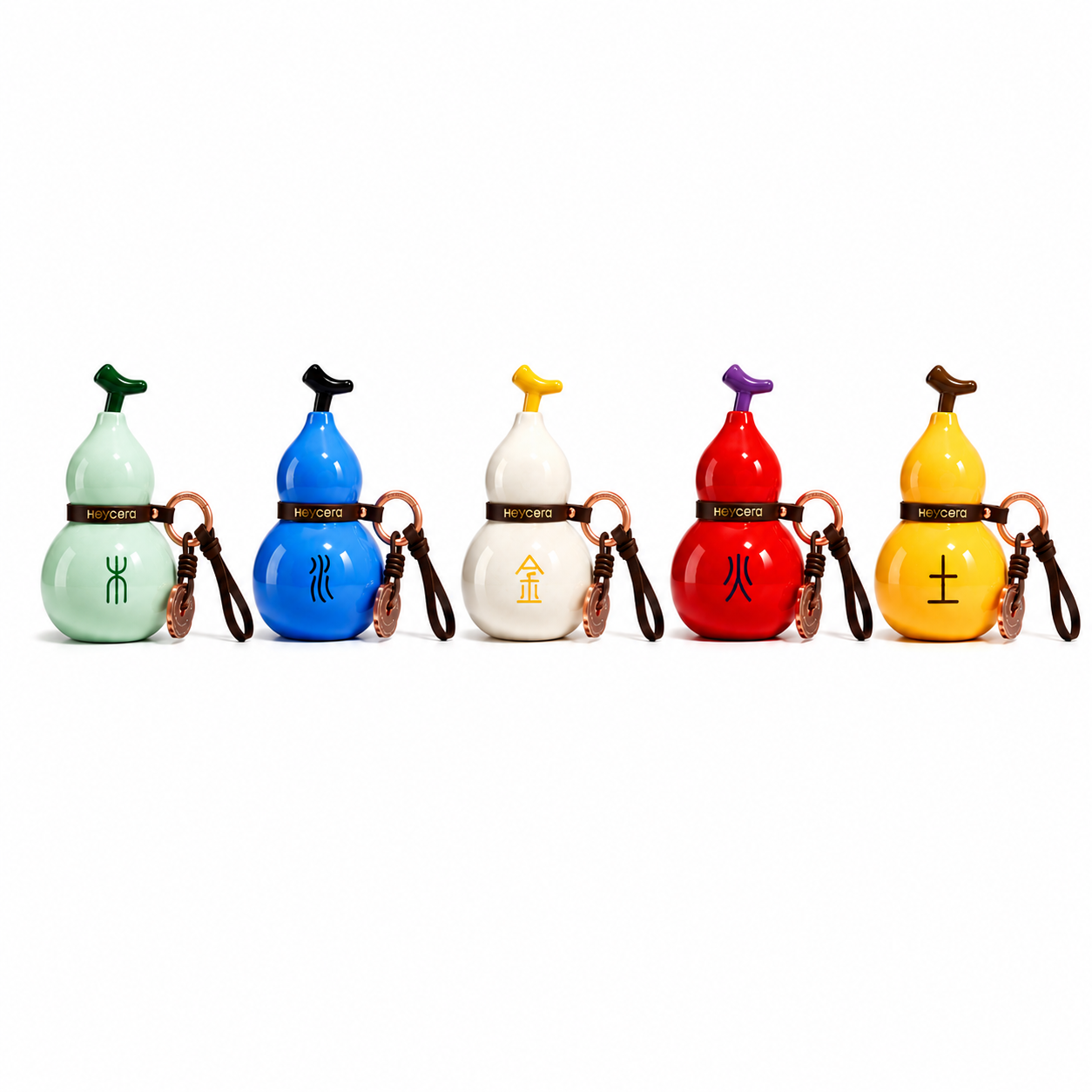 Heycera Five Elements Handmade Ceramic Gourd Bag Charm