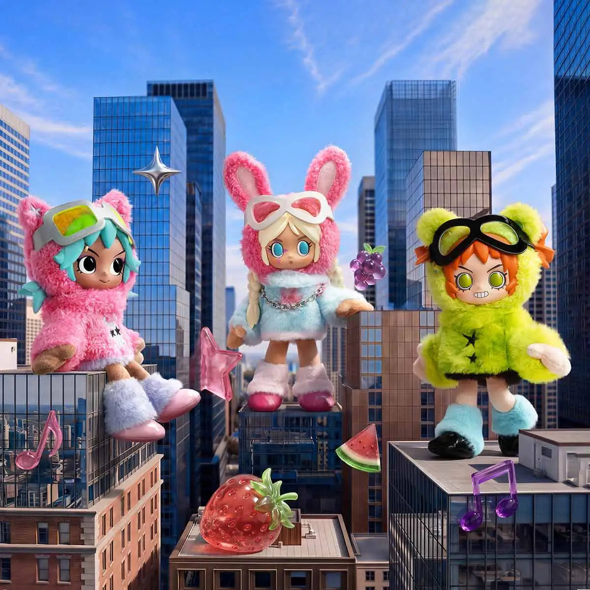 POP MART Peach Riot Fruit Punch Series Plush Doll Pendant