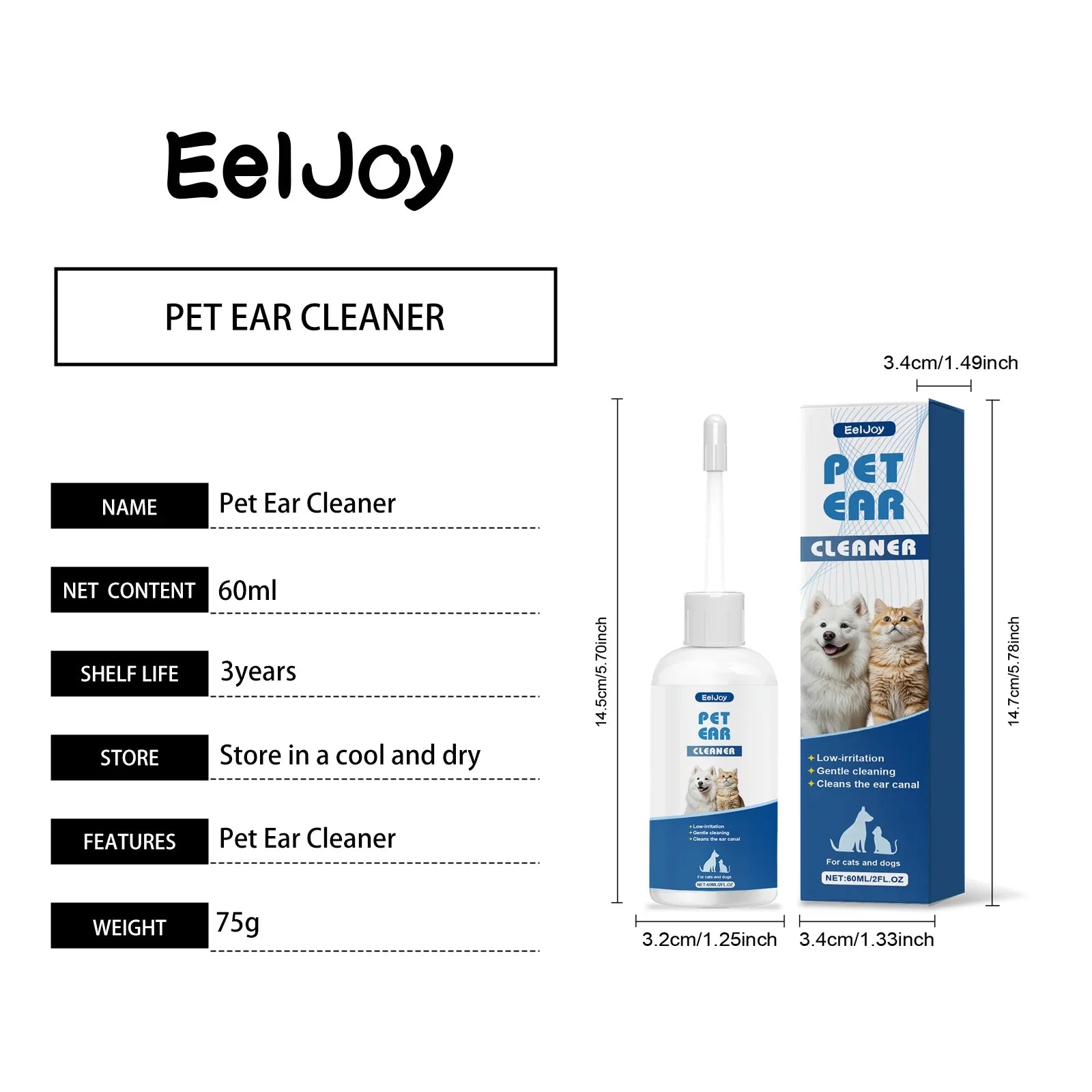 EelJoy Natural Plant GredientPet Ear Cleaner