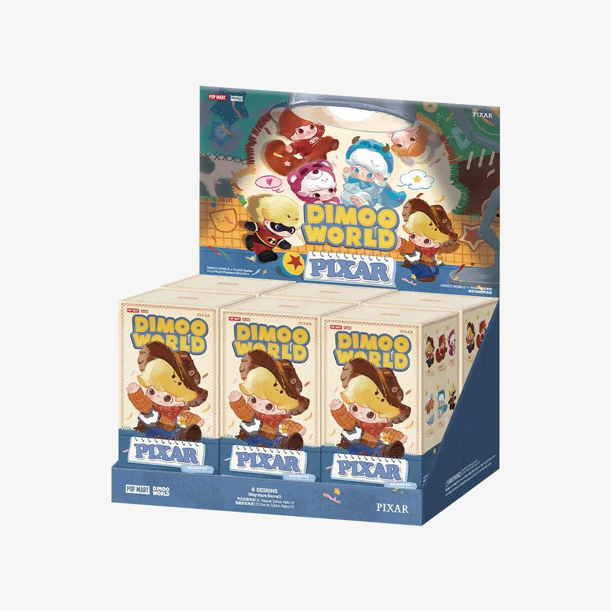 POP MART DIMOO WORLD × PIXAR Series Vinyl Plush Pendant Blind Box
