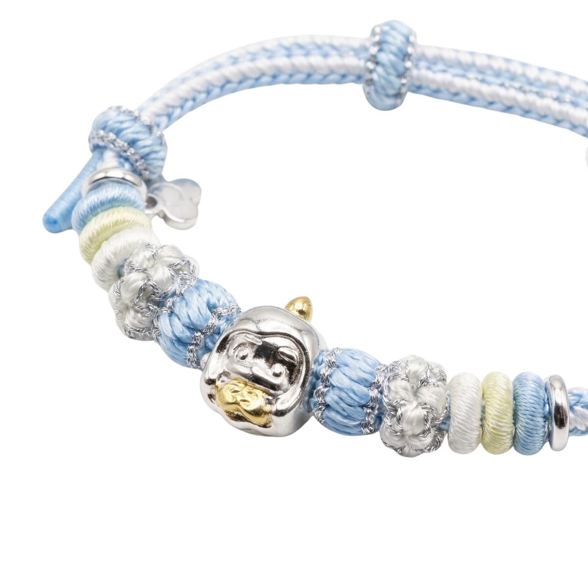 POPOP Chaka Soft Woven Fabric Silver Bracelet