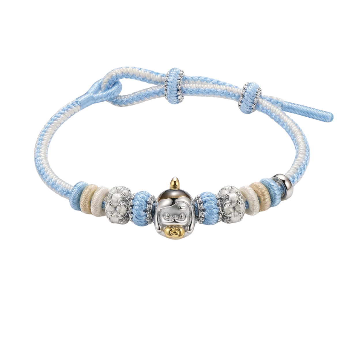 POPOP Chaka Soft Woven Fabric Silver Bracelet