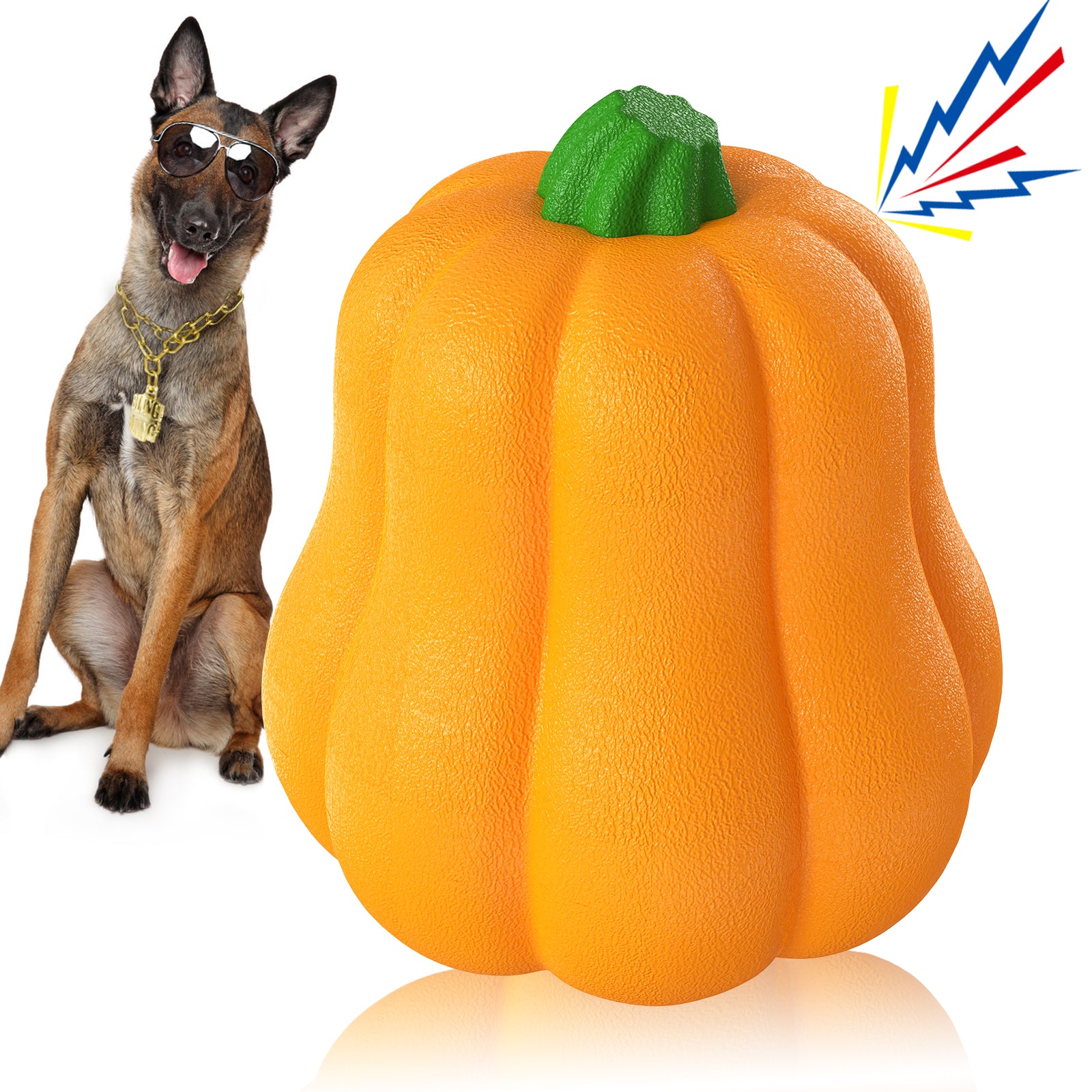 Squeaky Pumpkin Dog Chew Toy