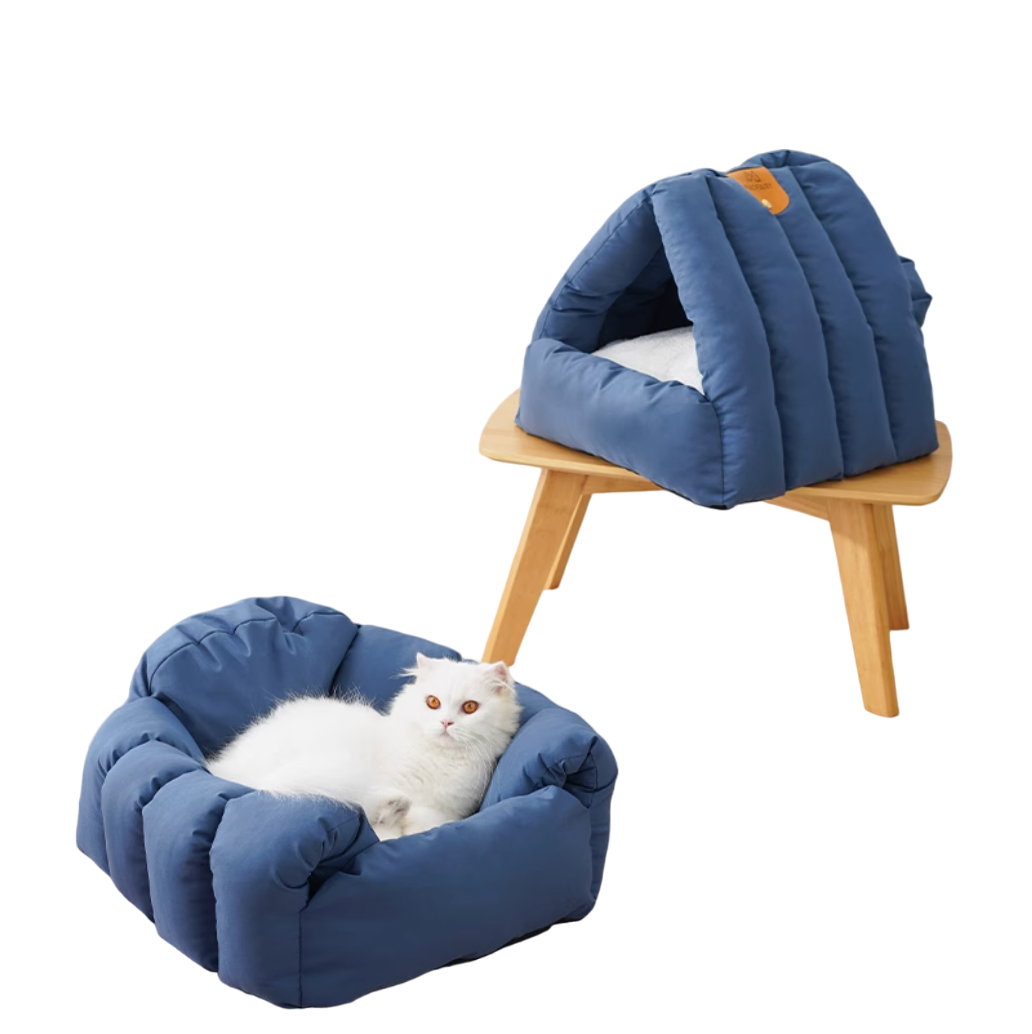 Cat Bed Dog Bed Self-Warming 2-in-1 Foldable Pet Bed for Cats and Small Dogs Pet Tent Cave Bed - ri-son