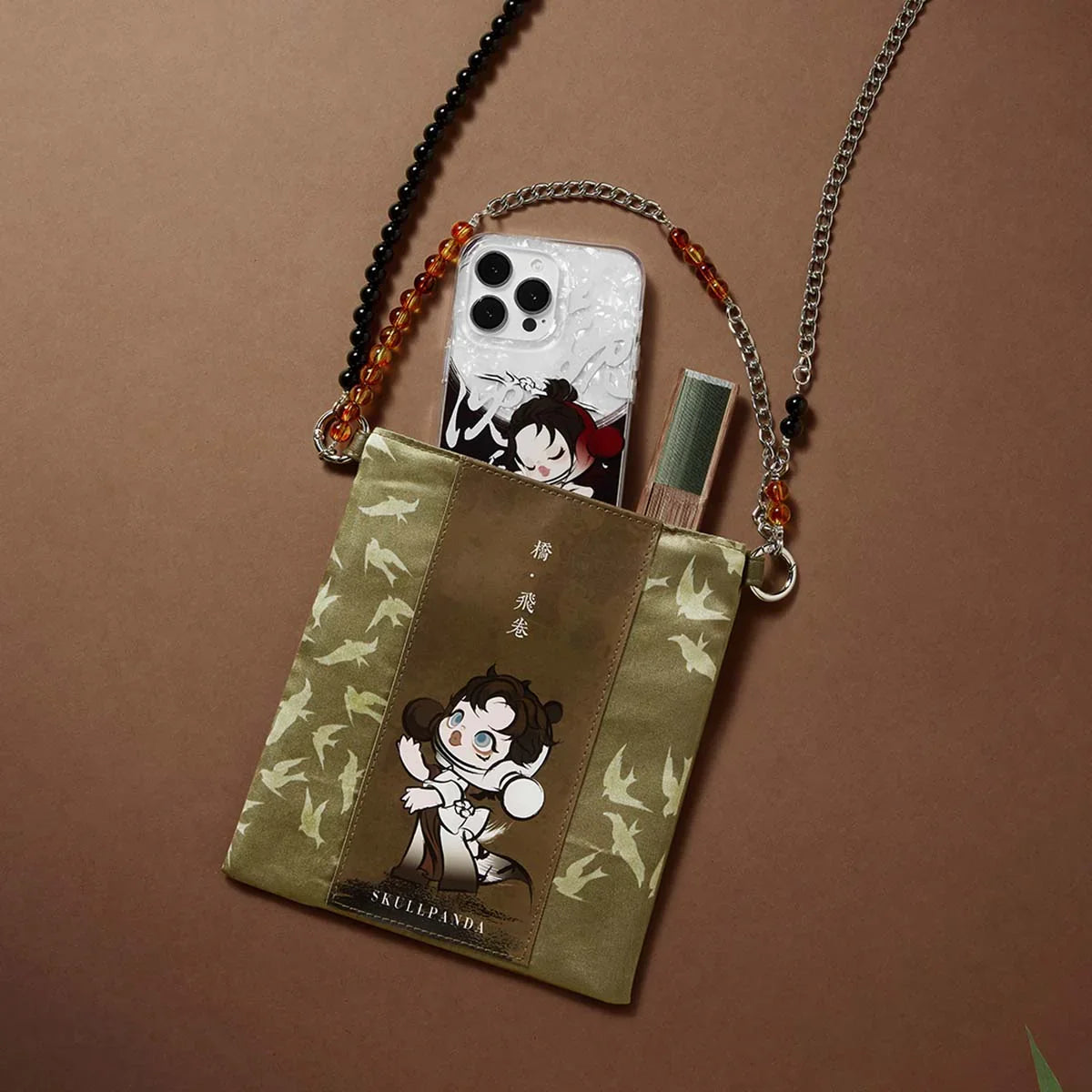 SKULLPANDA The Ink Plum Blossom Series-Bead String Mini Bag