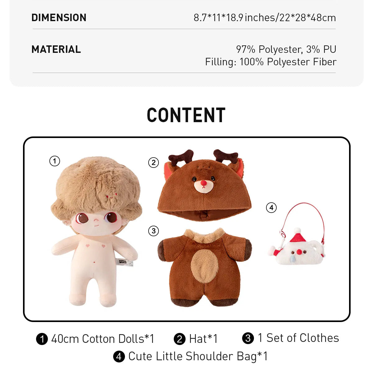DIMOO Letters from Snowman Series -15.7 inches Cotton Doll
