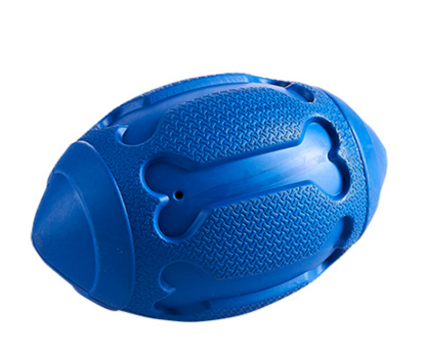 Dog Slow Feeder Squeaky Rubber Football Chew Toy for Large Dogs 5inch - ri-son