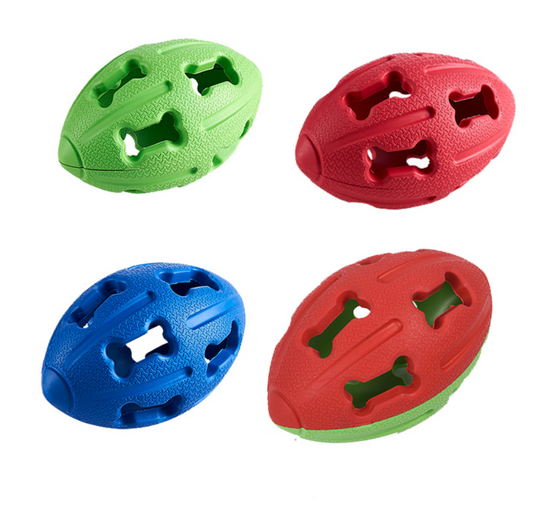 Bone Pattern Hollow Football Chew Toy R-T04 - Durable Dog Plaything for Export Markets