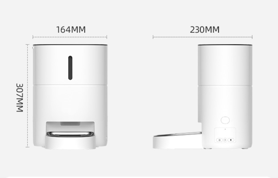 Smart Automatic Pet Feeder - 4L Capacity, Dual Power, APP-Controlled with Personalized Recording, White R-F04