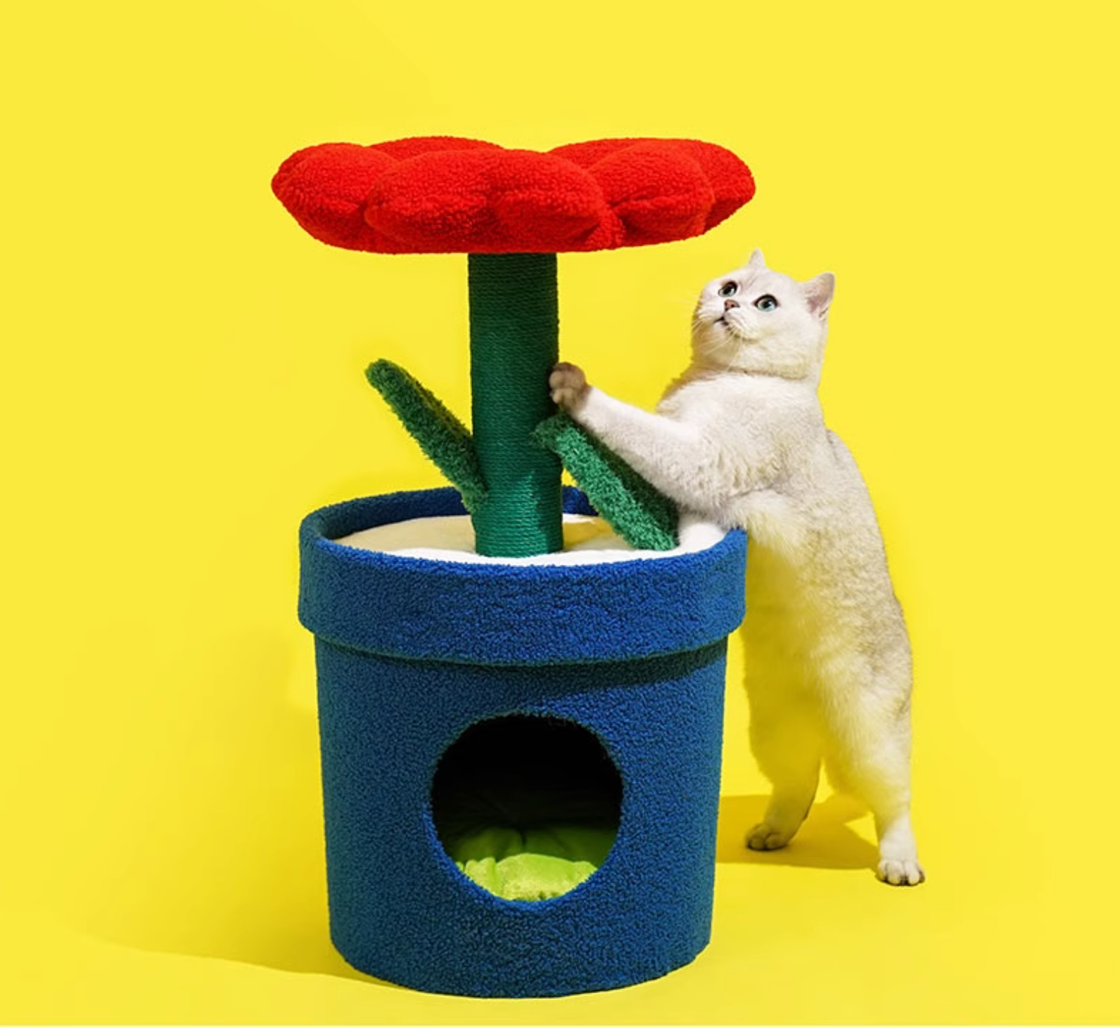 Zeze Rich Small Flower Cat Tree,Resting Playing Cat Tower, 1 cave - ri-son