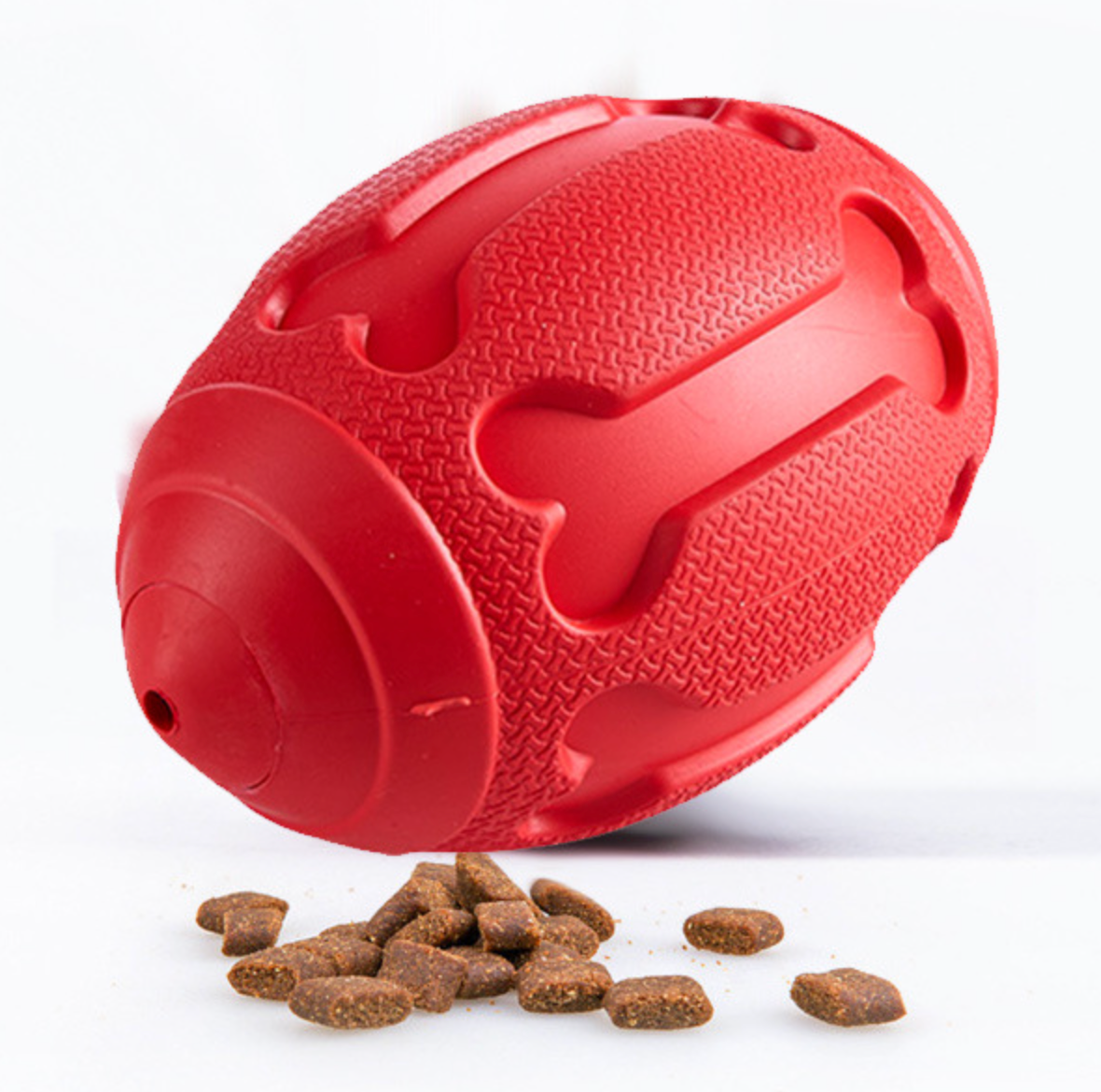 Dog Slow Feeder Squeaky Rubber Football Chew Toy for Large Dogs 5inch - ri-son