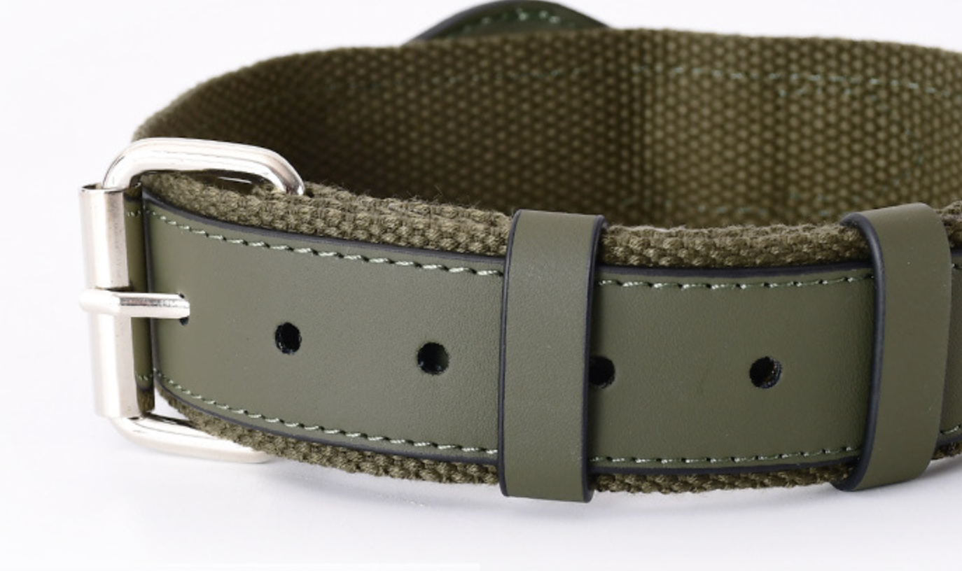 Leather, Fabric Dog Collar With Air-tag Box - ri-son