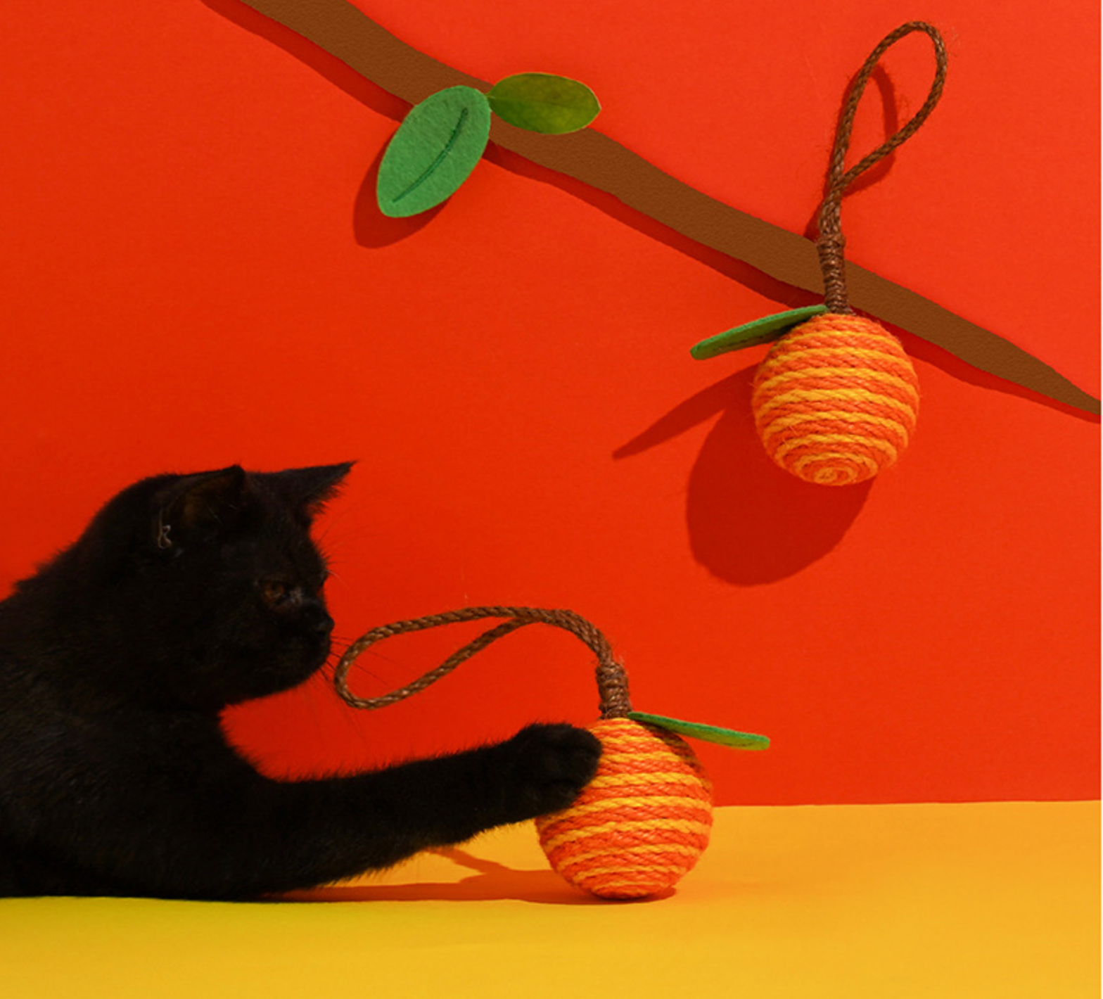 Zeze Sisal Fruit Cat Toy Ball,Cat Teaser Toy,Cat Scratching Toy - ri-son