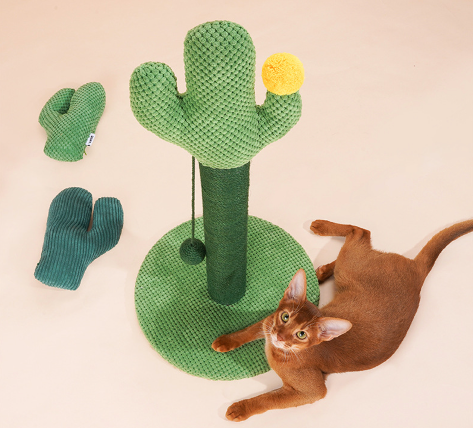 Zeze Cactus Sisal Cat Scratching Post, Cat Vertical Scratcher - ri-son