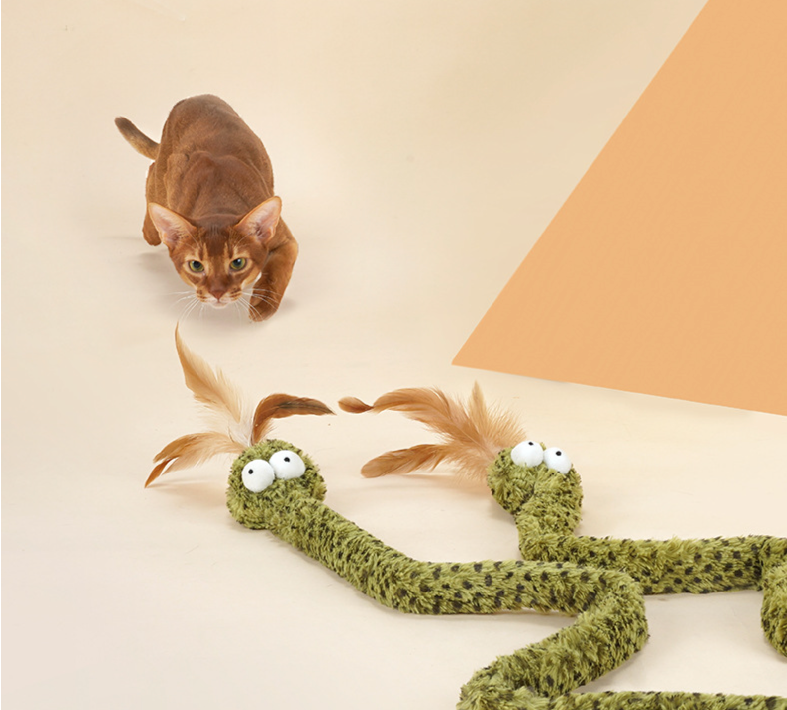 Zeze Plush Teaser Wand Cat Toy, Cat Vertical Toy, Cat Teaser Stick with Dumb Snake - ri-son