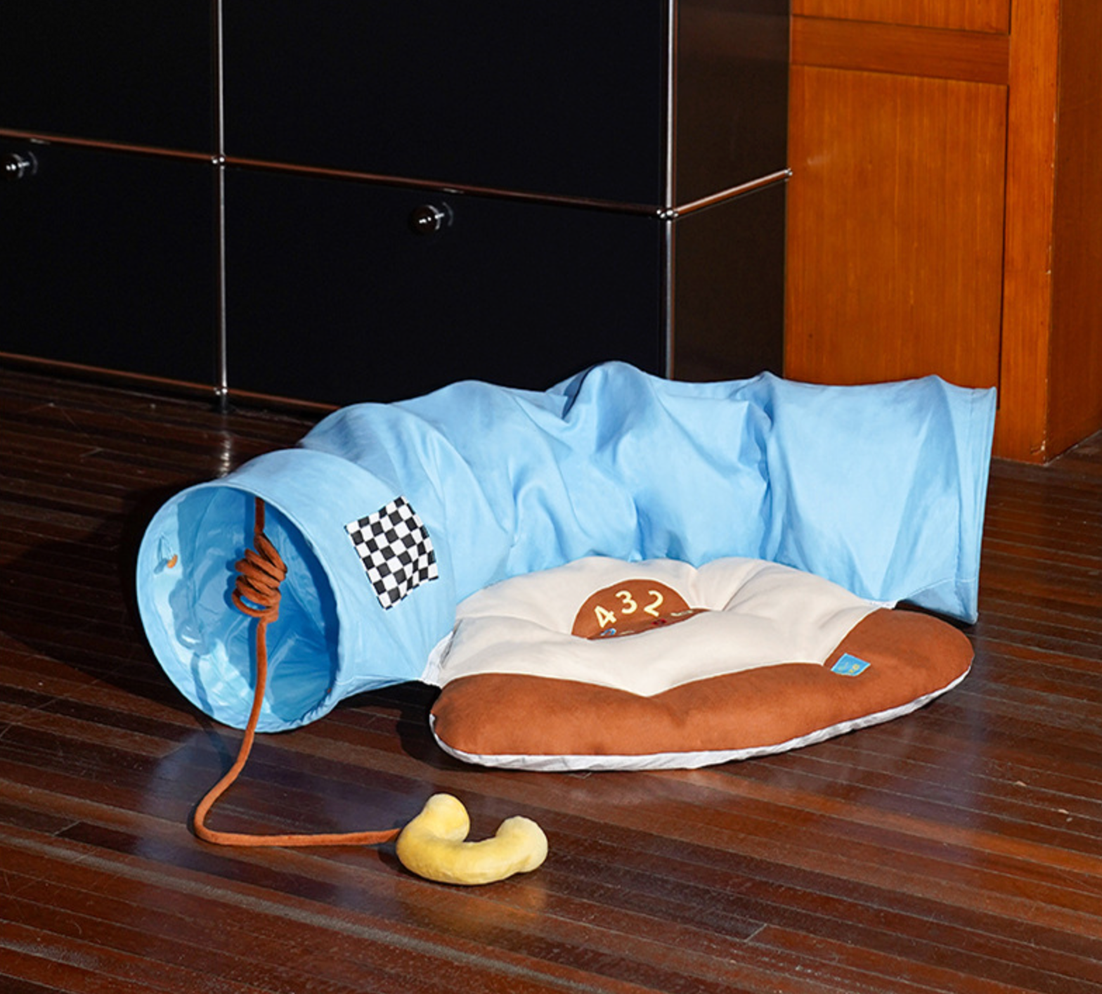 Zeze Pet Vintage Phone Cat Tunnel, Plush, Fabric Cat Tunnel - ri-son