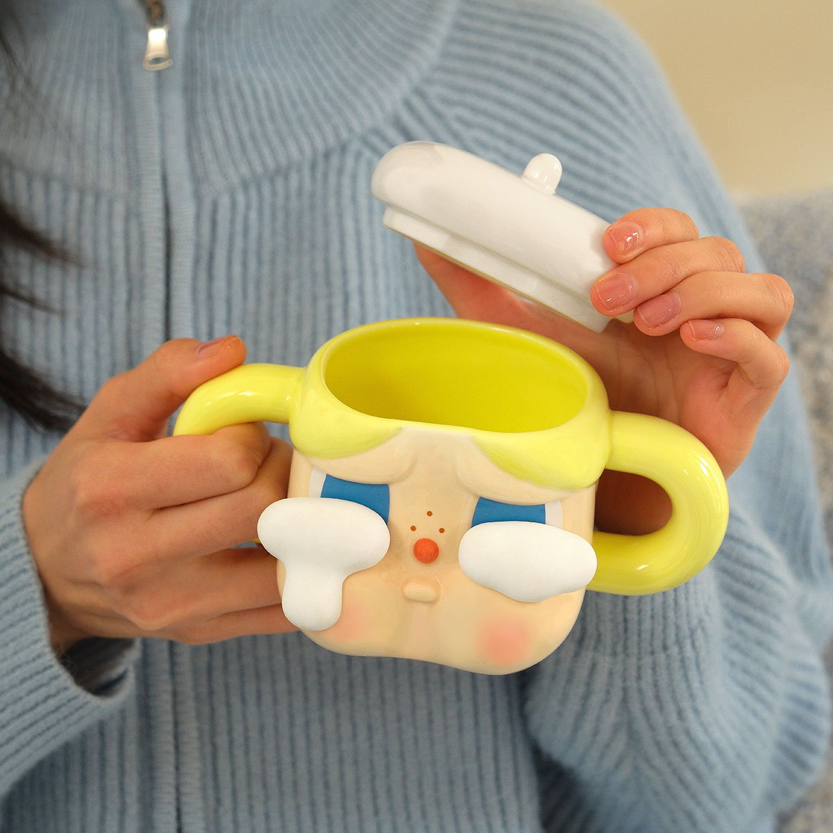 CRYBABY Sad Club Series Ceramic Cup (Golden & Brown)