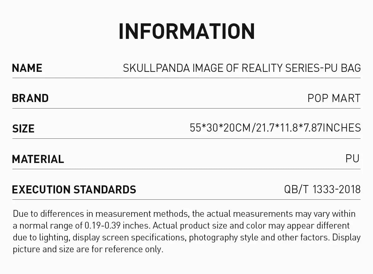 SKULLPANDA Image Of Reality Series-PU Bag