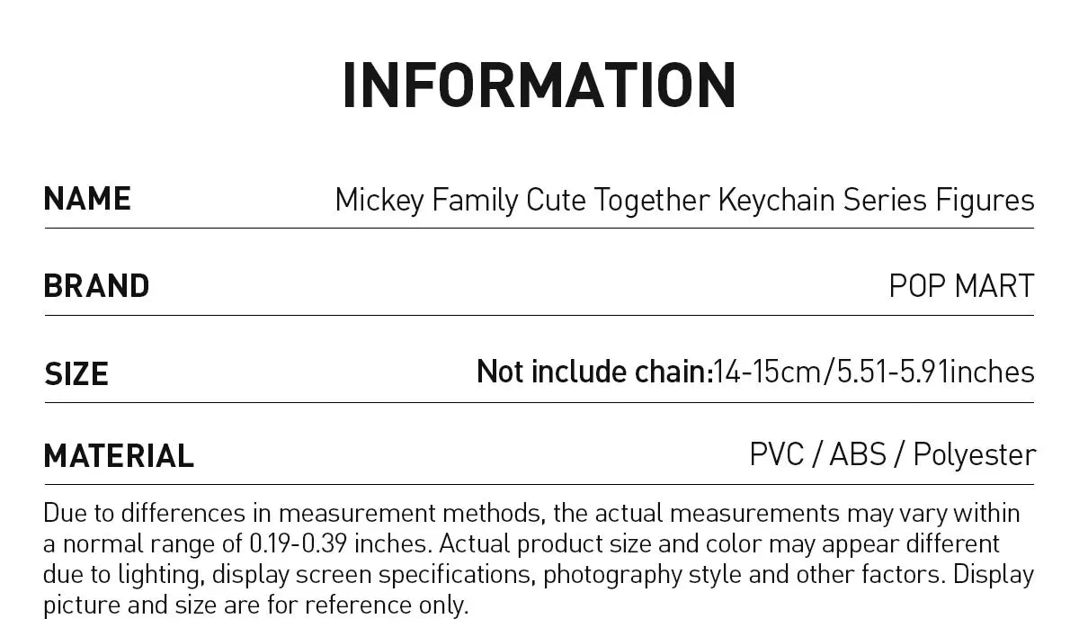 Mickey Family Cute Together Keychain Series Figures