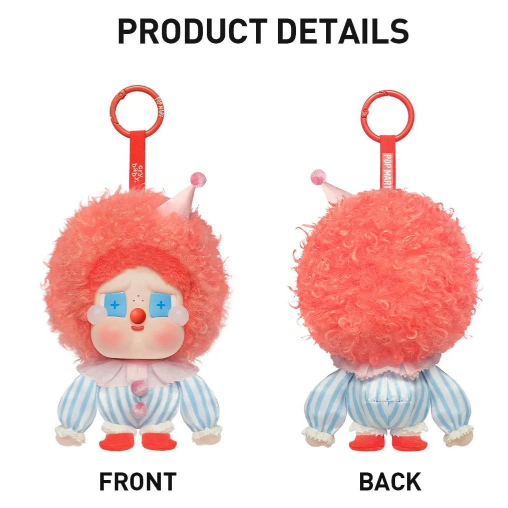 Product details of a vinyl plush toy with front and back views, including dimensions and material information.