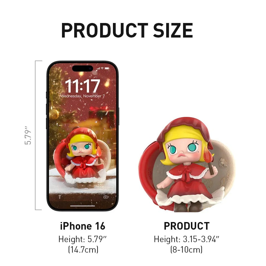 Game rules and product details for a collectible figure set, including box packaging and figure dimensions.