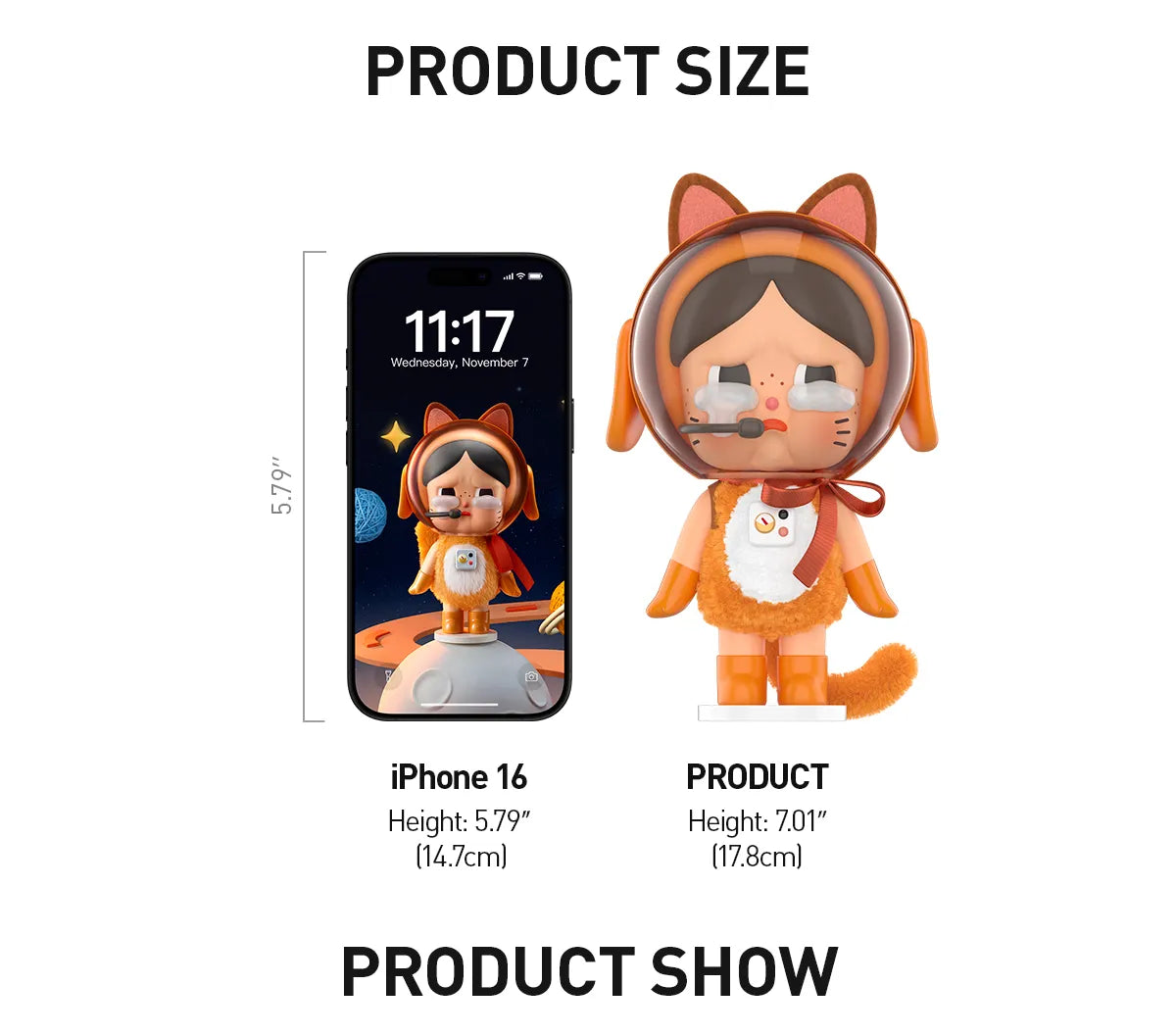 CRYBABY Space Cat Figurine-Orange
