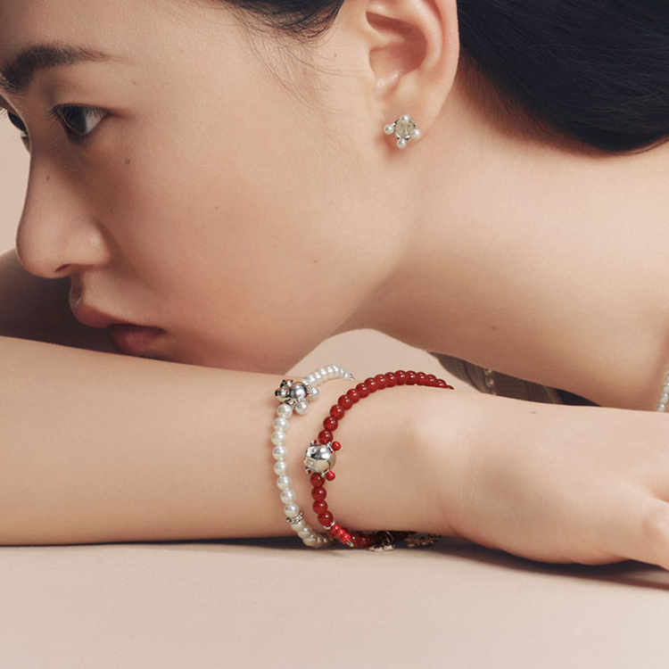 POPOP Molly Red Agate 925 Sterling Silver Bracelet