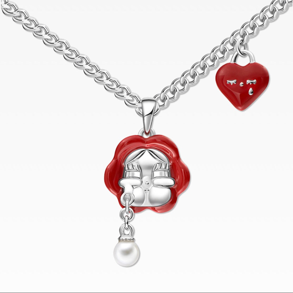POPOP CRYBABY Crying for Love Red Rose Necklace