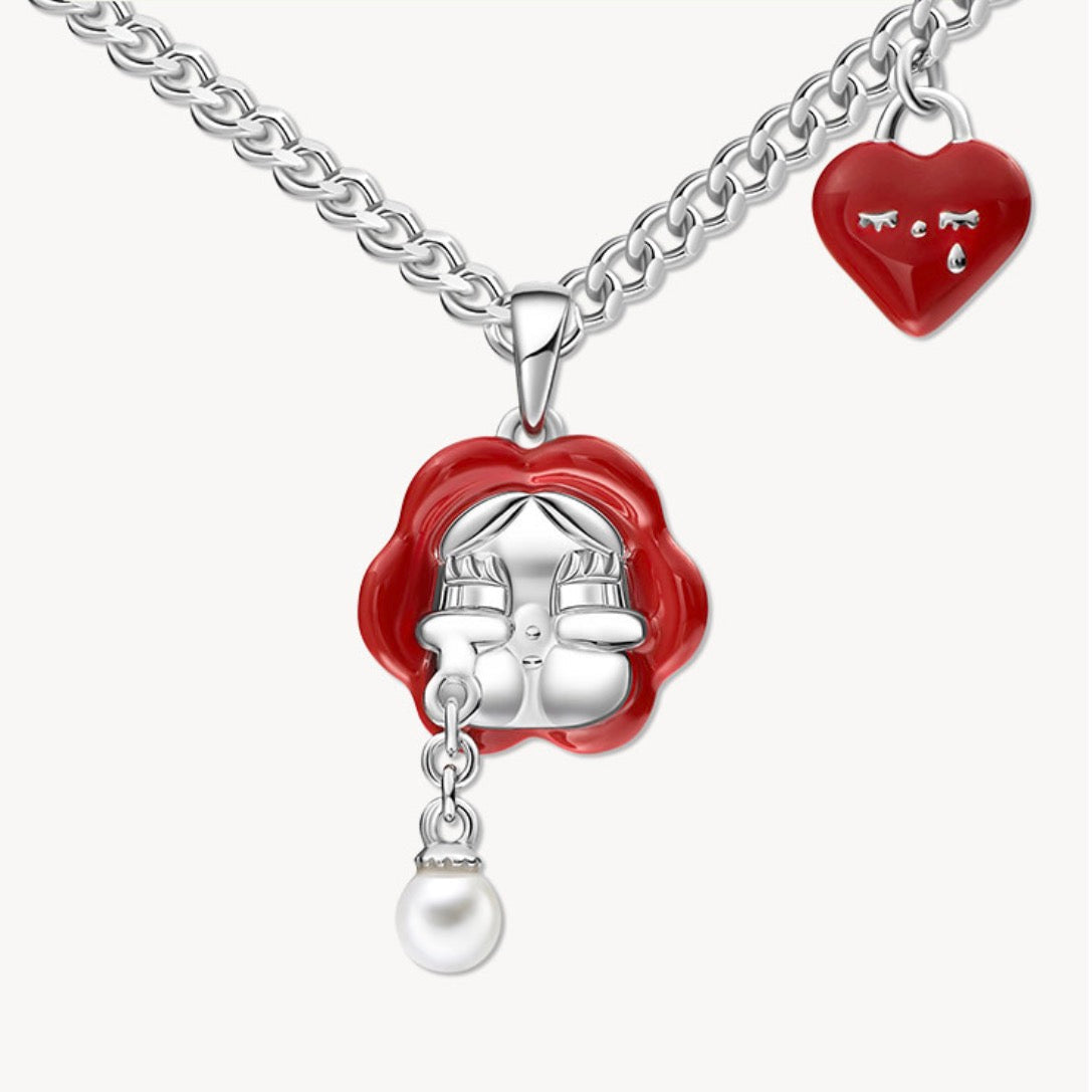 CRYBABY Crying for Love Red Rose Necklace