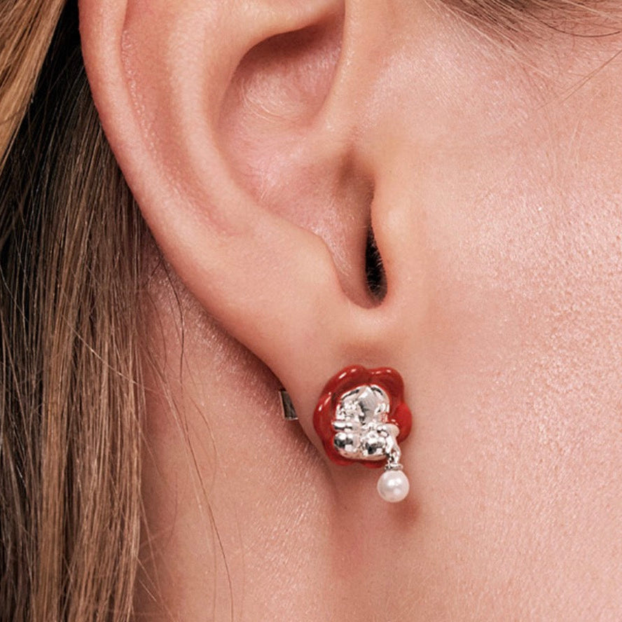 CRYBABY Crying for Love Red Rose Pearl Tear Jewelry Set