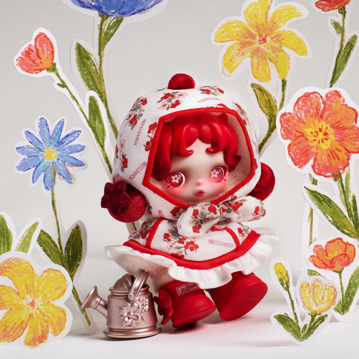 SKULLPANDA Amid Flowers Plush Doll Pendant