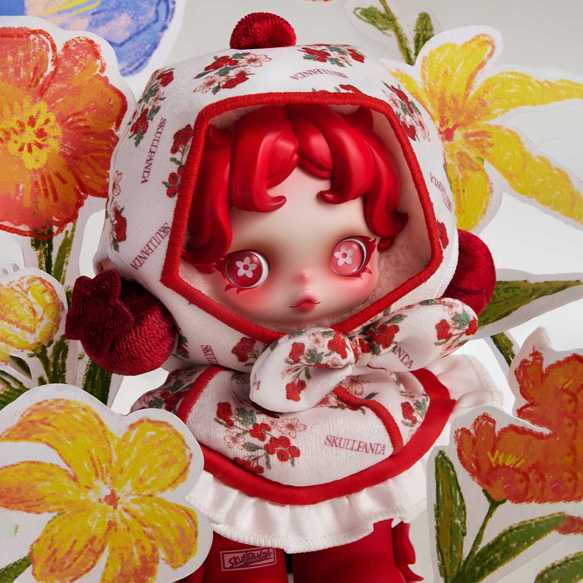 SKULLPANDA Amid Flowers Plush Doll Pendant – ri-son