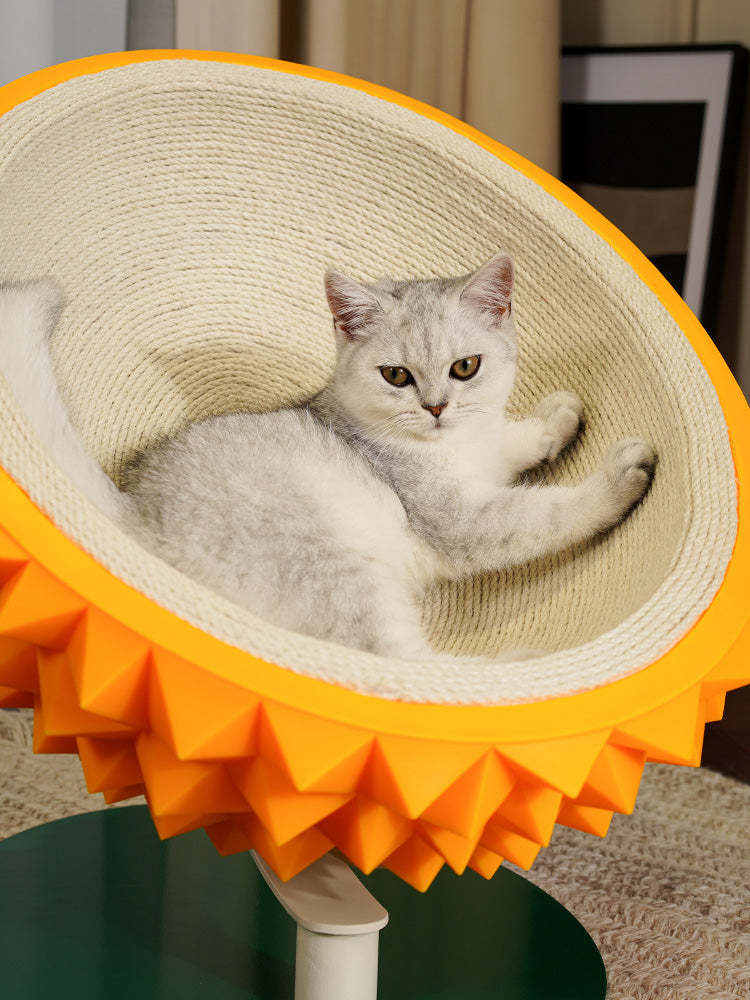 Durian-Inspired Cat Bed for Feline Fun - ri-son