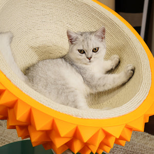 Durian-Inspired Cat Bed for Feline Fun - ri-son