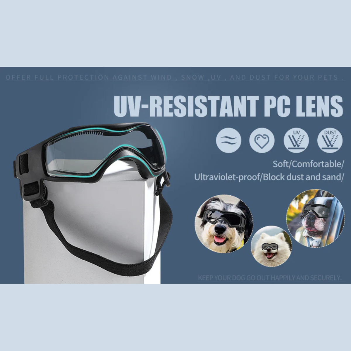 Ri-son Adventure Dog Goggles  UV-Light Proof Eyewear