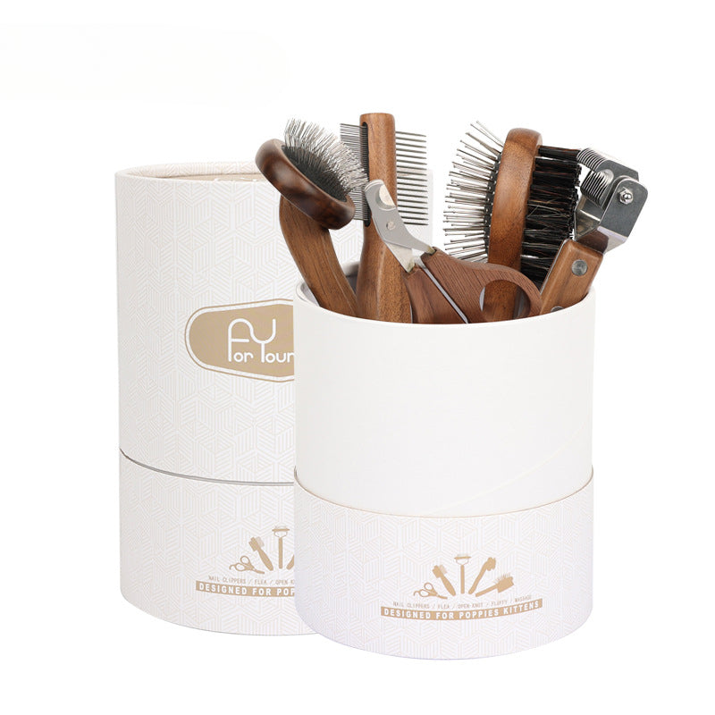 Luxury Pet Grooming Kit - Walnut Wood