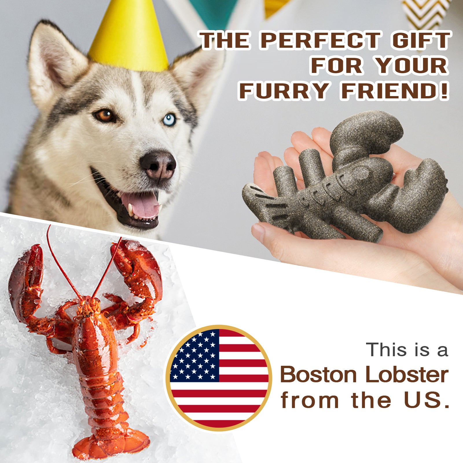 Boston Lobster Dog Chew Toy for Heavy Chewers