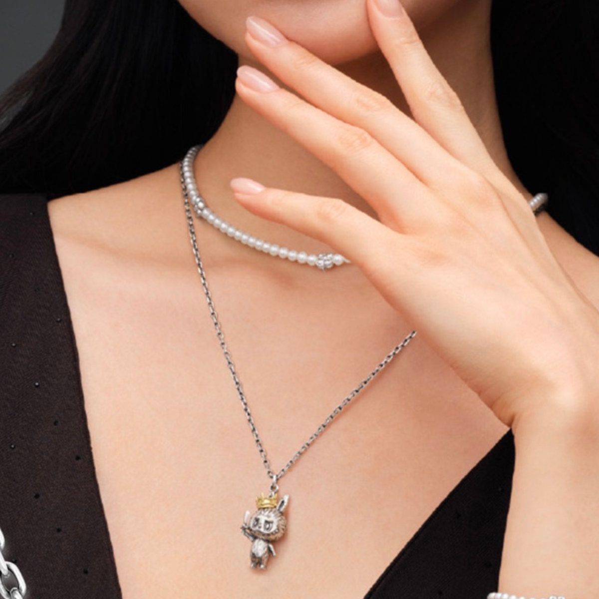 POPOP Crown Labubu  Love Necklace