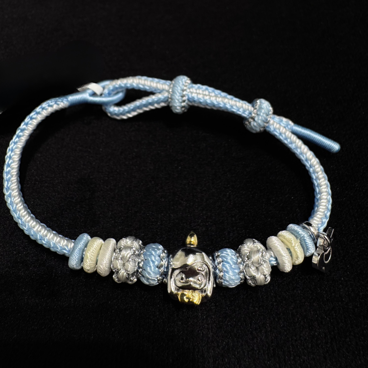 POPOP Chaka Soft Woven Fabric Silver Bracelet