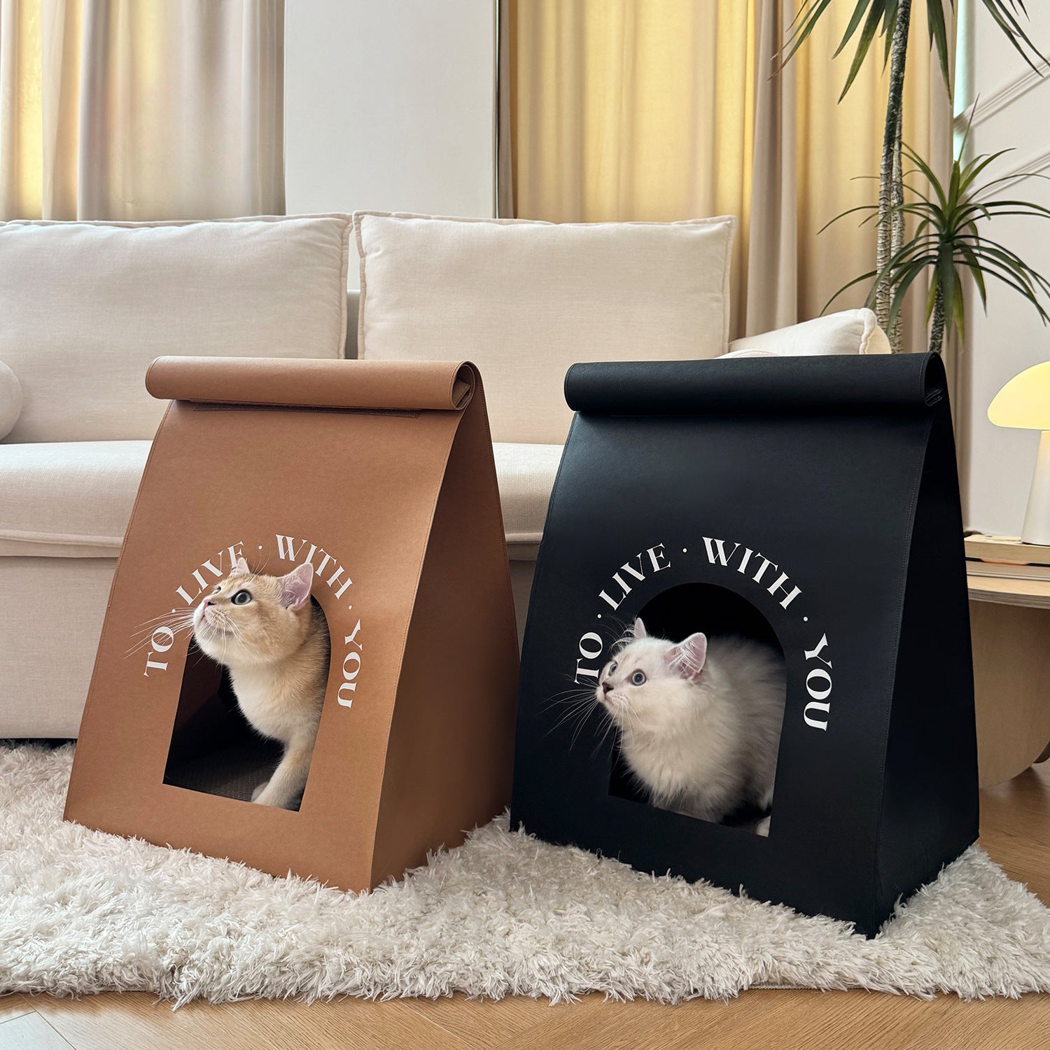 Eco - Friendly Kraft Paper Cat Houses & Scratching Board