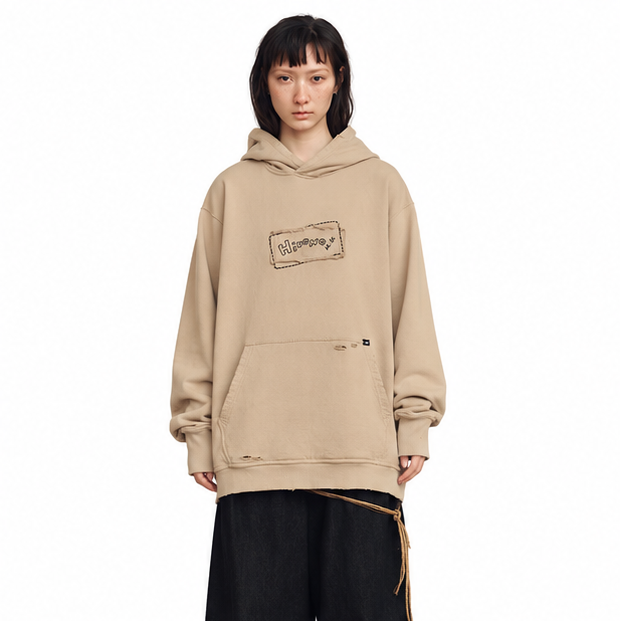 Hirono Living Wild Distressed Patch Hoodie