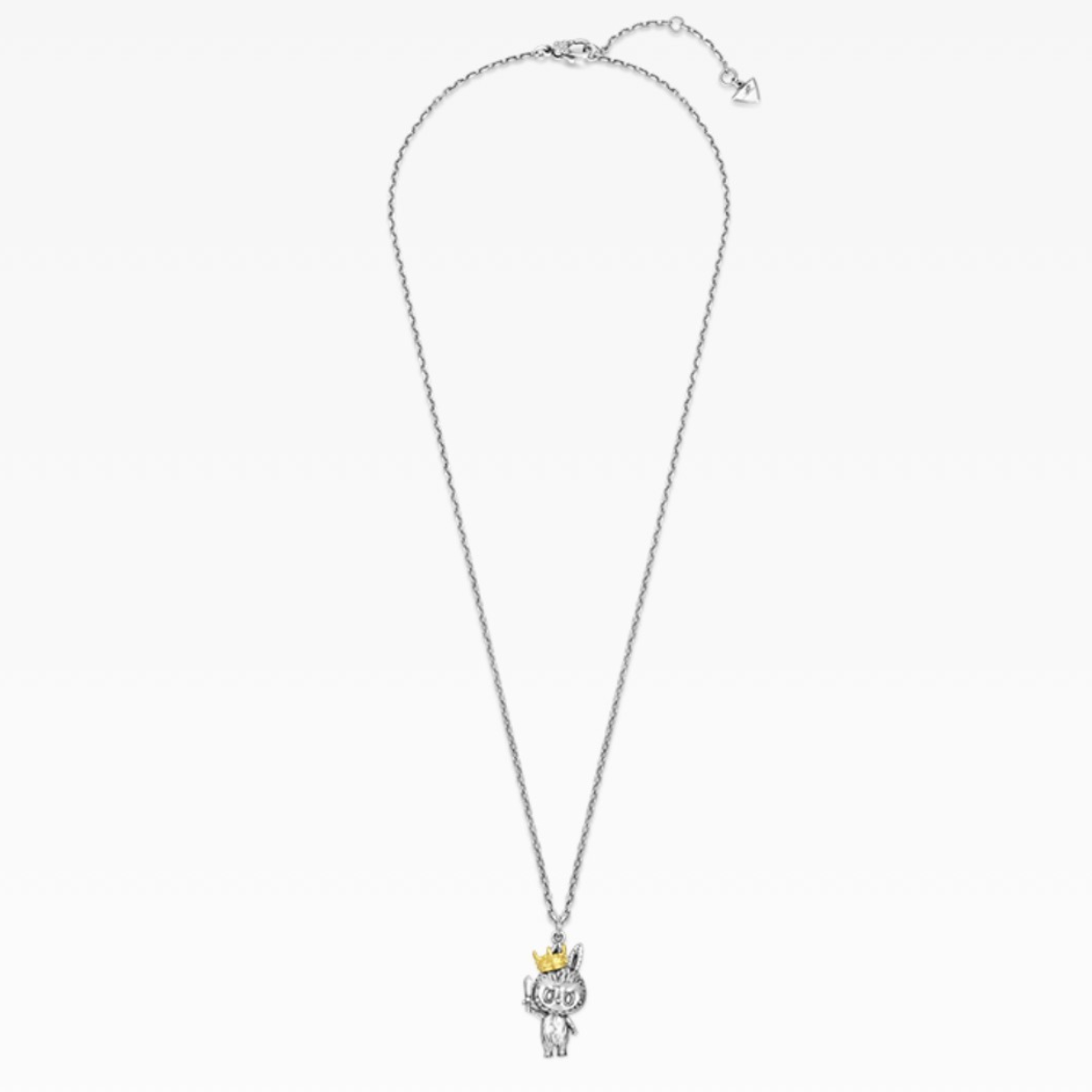 Crown Labubu Love Necklace – 925 Sterling Silver Pendant with Gold