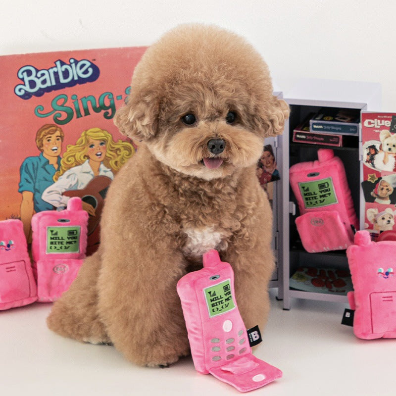 Barbie - Pink Phone Shaped Dog Treat Toy - ri-son